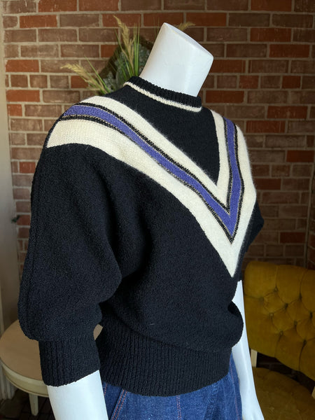 1950s Dolman Sleeve Chevron Sweater