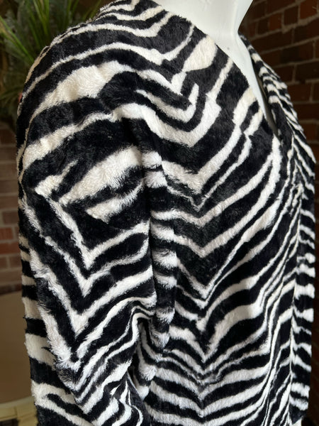 1960s Velour Zebra Print Top