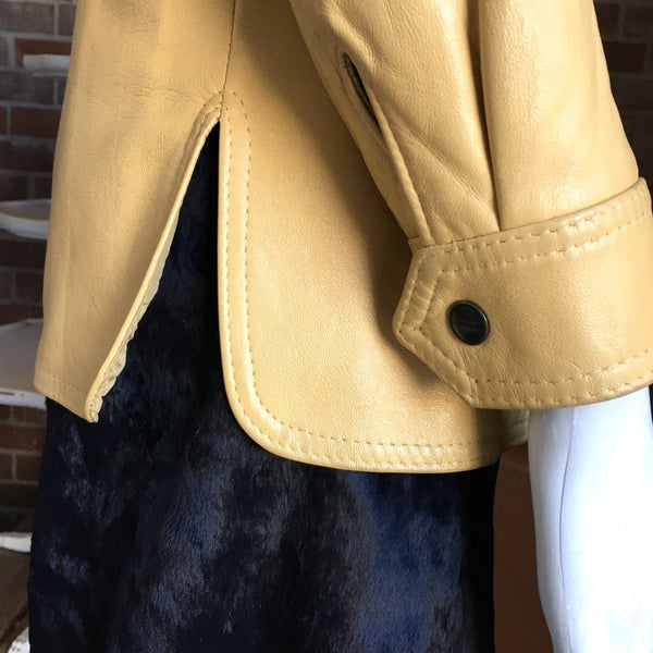 1970s Butterscotch Peter Caruso Leather Blazer