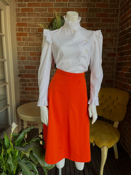 1970s Givenchy Sport Orange Skirt