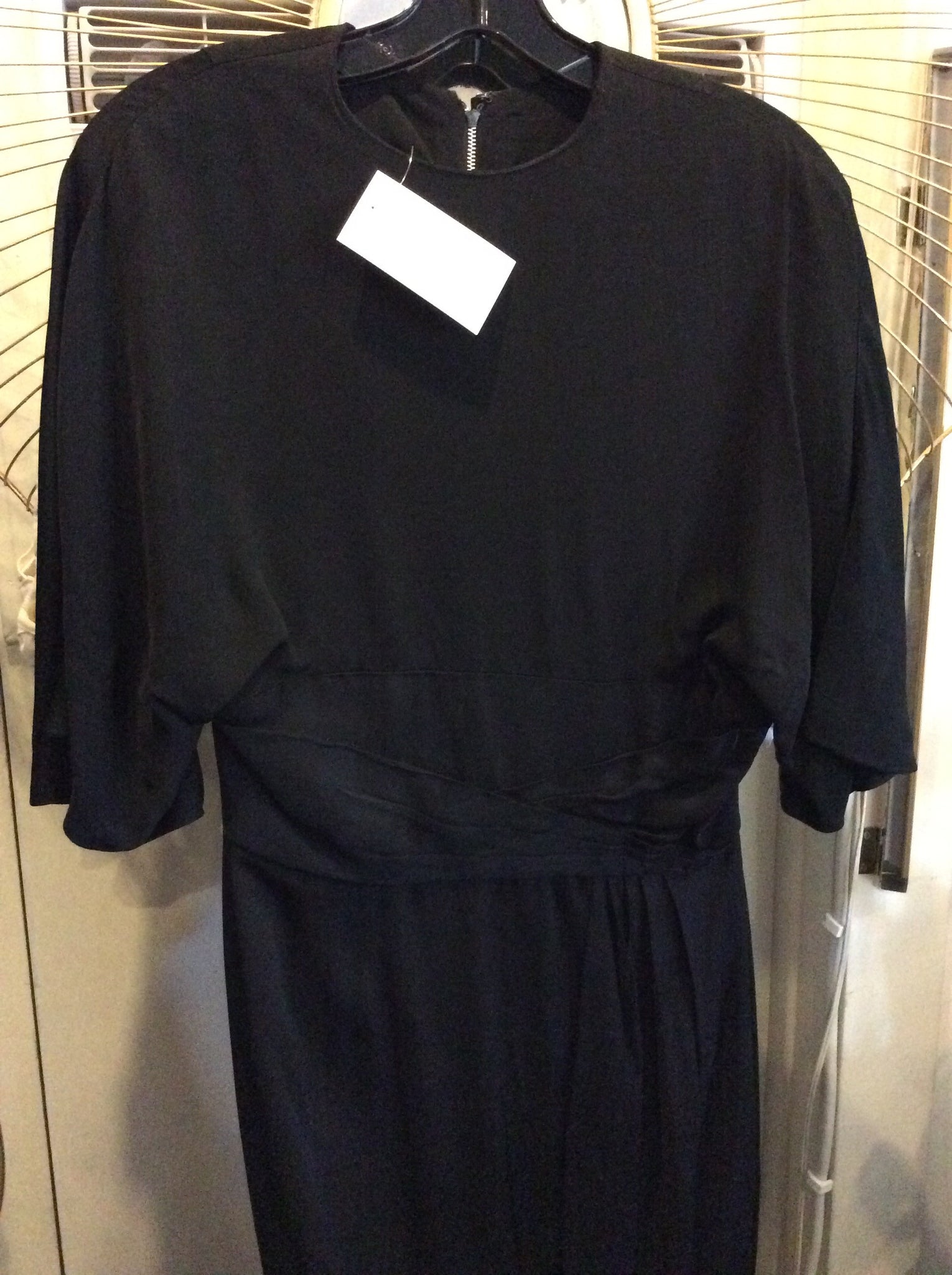 1960s black wide sleeve dress