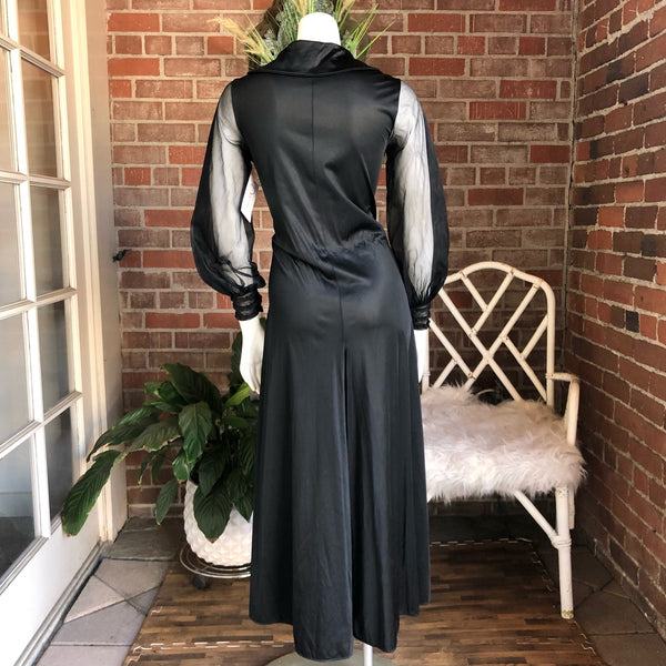 1960s Black Lounge Jumpsuit