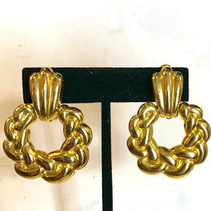 Gold Hoop Wreath Earrings