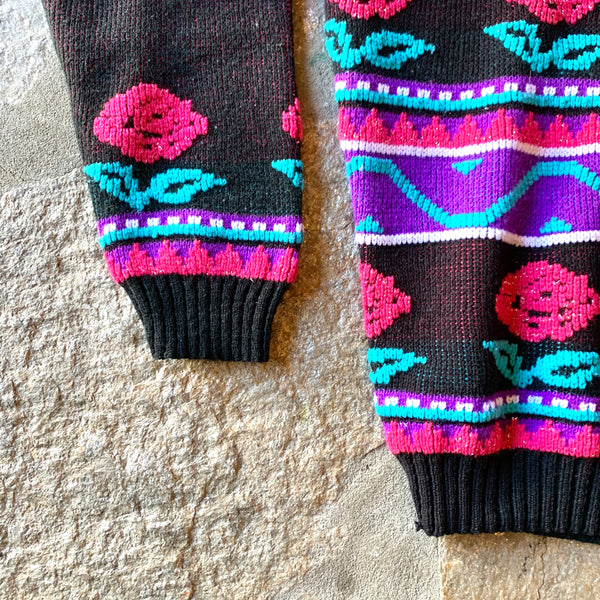 1980s Roses Pastel Sweater