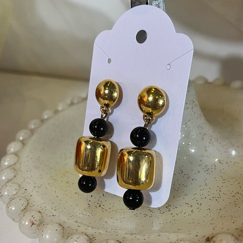 Gold & Black Earrings