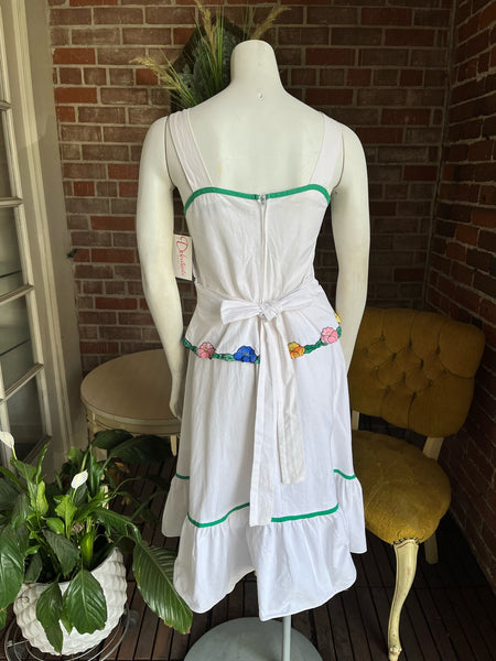 1970s Cotton Pansy Dress
