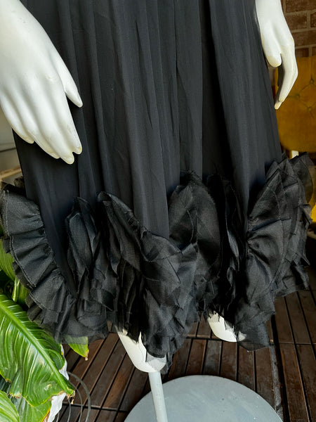 1960s Ruffled Chiffon Dress