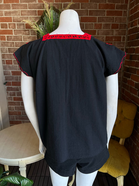 Mexican Red Embroidered Top