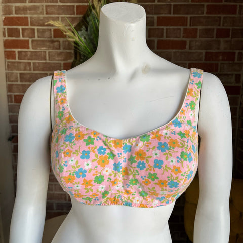 1960s Floral Bikini Top