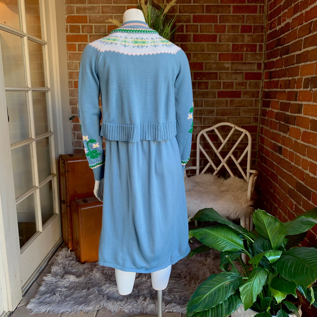 1940s Vintage Inspired Tyrolean Style Knit Sweater Dress 1940s Vintage Inspired Tyrolean Style Knit Sweater Dress
