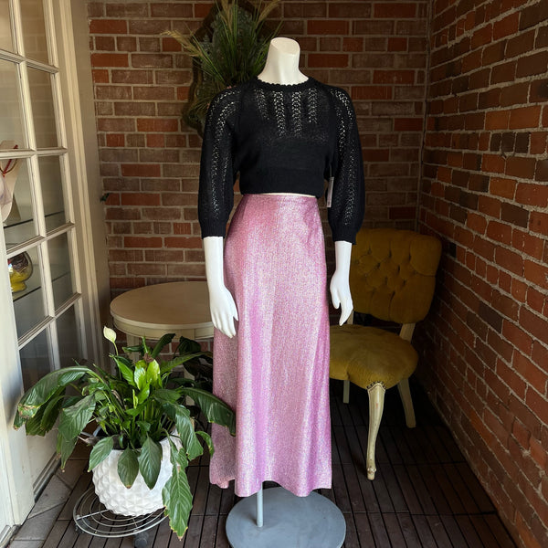 1960s Lilac Lurex Maxi Skirt