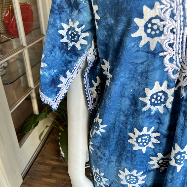1970s Blue and White Caftan