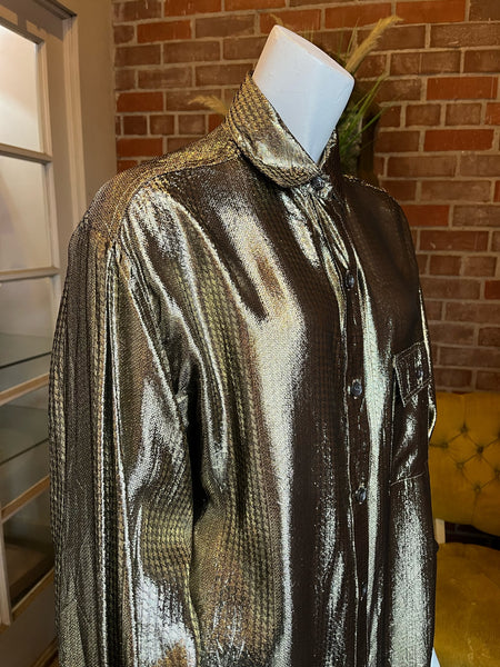 1980s Neiman Marcus Gold Lame Shirt