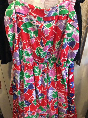 Red floral dress