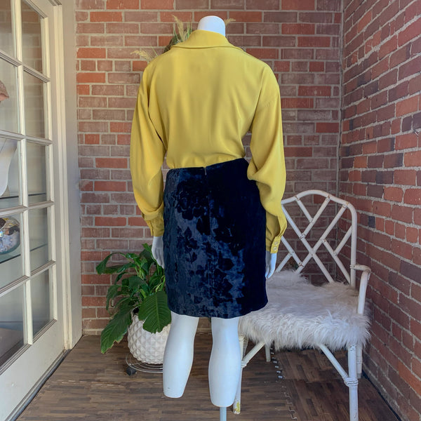 1980s Versace Floral Velvet Mini Skirt