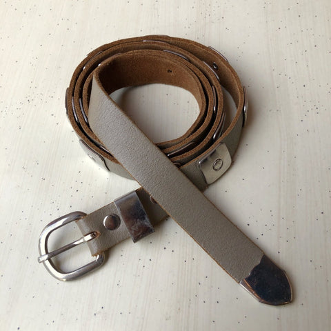 1980s Taupe Leather Belt