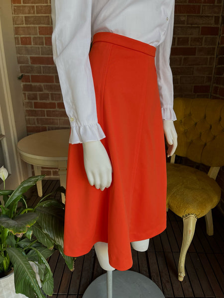 1970s Givenchy Sport Orange Skirt