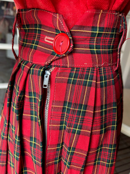 1950s Red Tartan Skirt