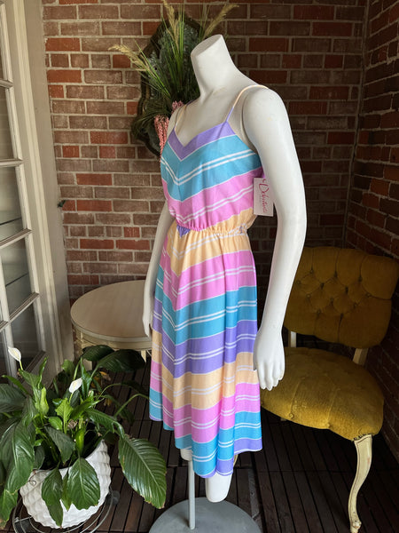 1970s Pastel Cotton Dress