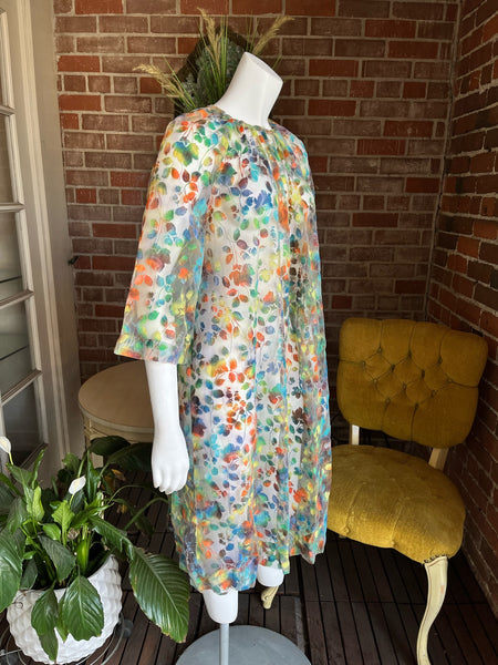 1960s Sheer Floral Dress