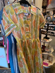 1950s Citrus Paisley Dress - Plus Size