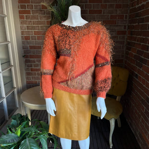 Vintage Orange Mohair Sweater