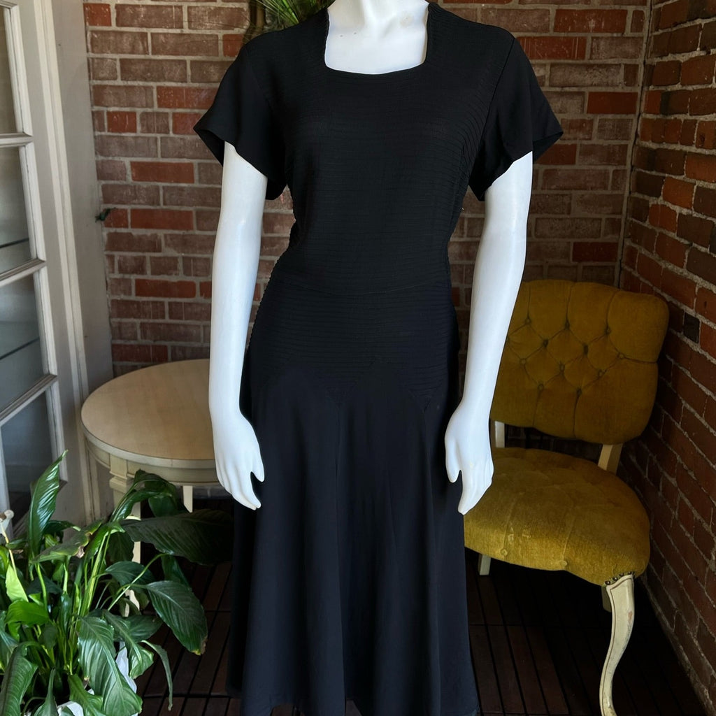 1930s Black Crepe Dress 1930s Black Crepe Dress