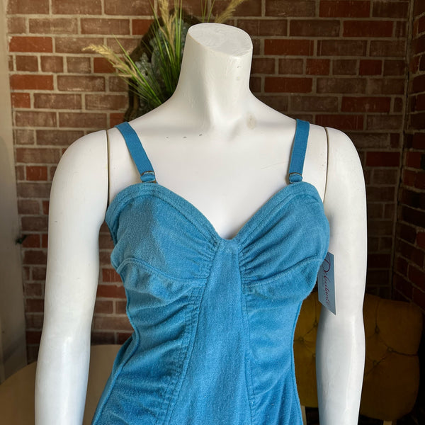 1950s Blue Terrycloth Catalina Bathing Suit