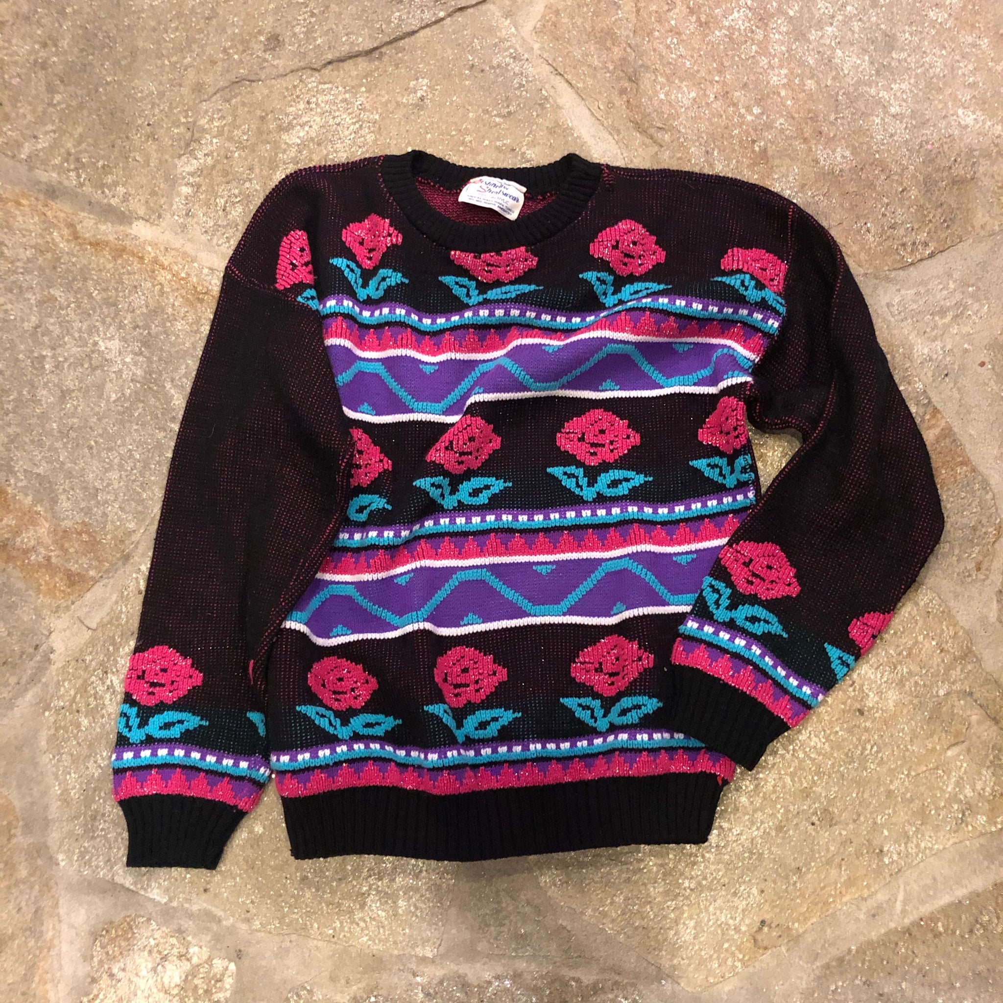 1980s Roses Pastel Sweater