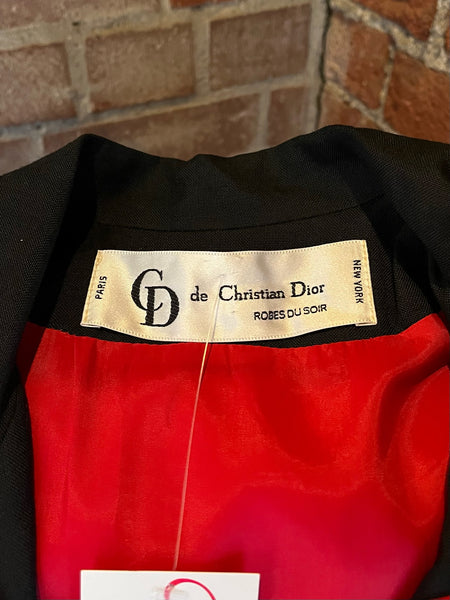 1980s Christian Dior Red and Black Dress