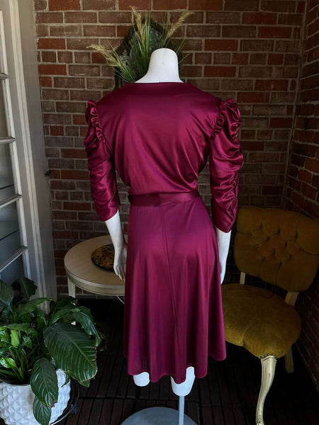 1970s does 1940s Cranberry Dress