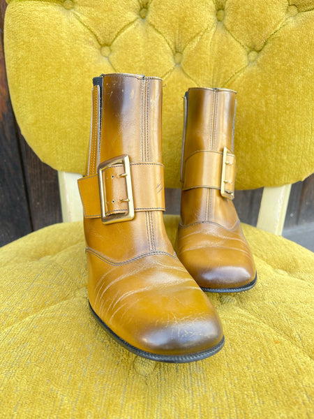 1960s Mod Gold Boots