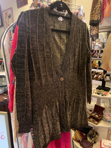 1970s Brown Lurex Cardigan