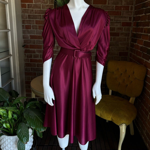 1970s does 1940s Cranberry Dress