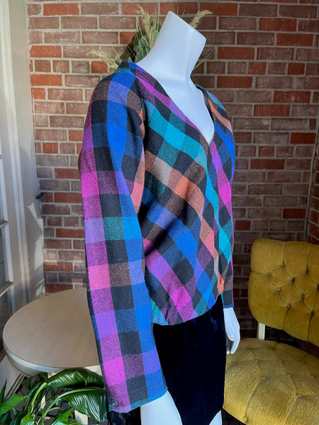 1980s Wool Plaid Sweater