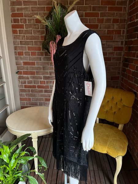 1920’s Black Flapper Dress XL