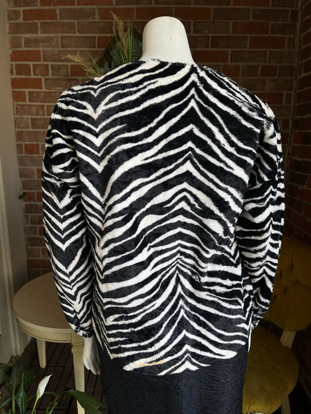 1960s Velour Zebra Print Top