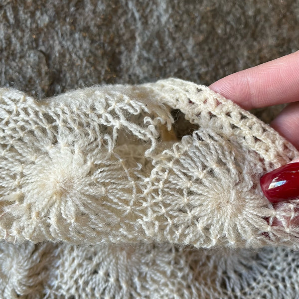 1950s Ivory Crochet Cardigan