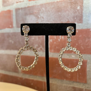 1960s Rhinestone Hoop Earrings