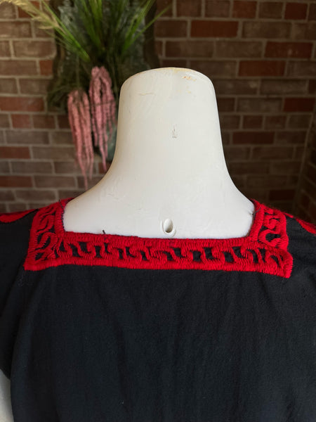 Mexican Red Embroidered Top