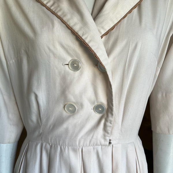 1950s Cream Sailor Collar Dress