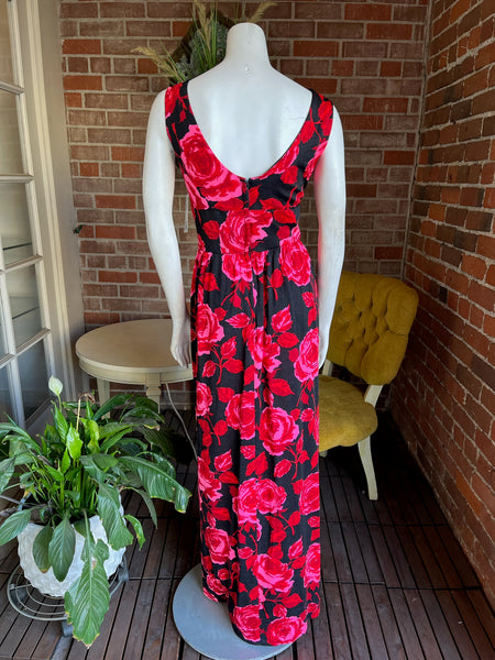 1970s Lilli Diamond Roses Jersey Dress