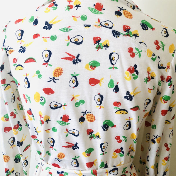 1970s Fruit Print Shirt Dress Deadstock