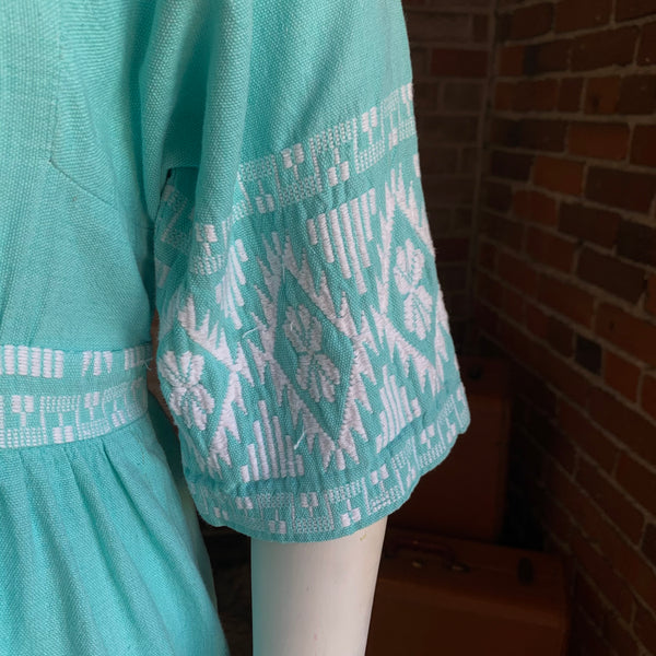 Guatemalan Mint Green Embroidered Dress Guatemalan Mint Green Embroidered Dress