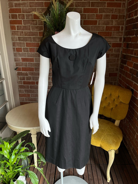 1950s Black Wiggle Dress