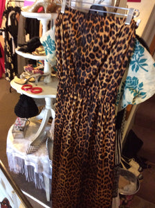 Leopard strapless dress