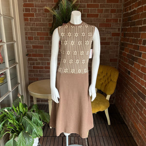 1960s Floral Knit Dress